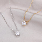 Zircon Birthstone Necklace for Women — 925 Sterling Silver, CZ Stone, Gift-Ready